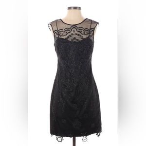 Black beaded cocktail dress